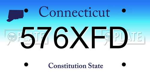 576XFD Connecticut License Plate