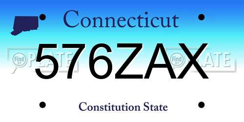 576ZAX Connecticut License Plate