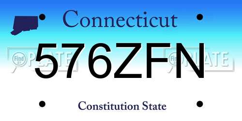 576ZFN Connecticut License Plate