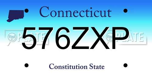 576ZXP Connecticut License Plate