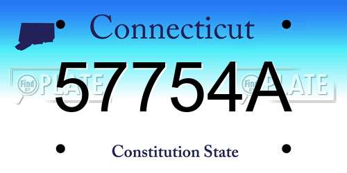 57754A Connecticut License Plate