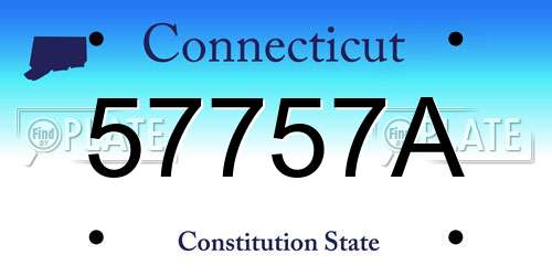 57757A Connecticut License Plate