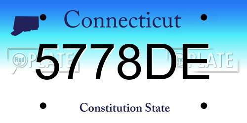 5778DE Connecticut License Plate