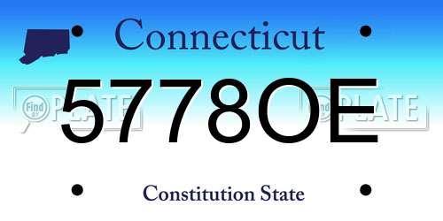 5778OE Connecticut License Plate