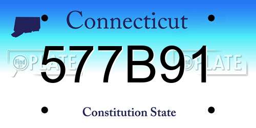577B91 Connecticut License Plate