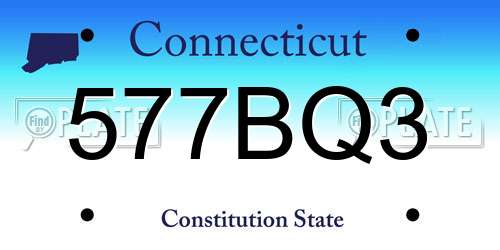 577BQ3 Connecticut License Plate