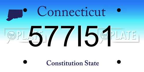 577I51 Connecticut License Plate