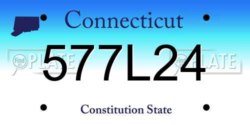 577L24 Connecticut License Plate