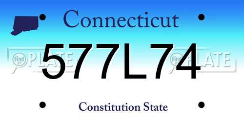 577L74 Connecticut License Plate