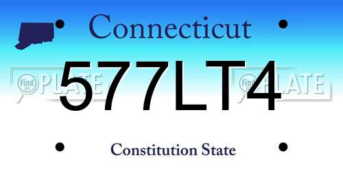 577LT4 Connecticut License Plate