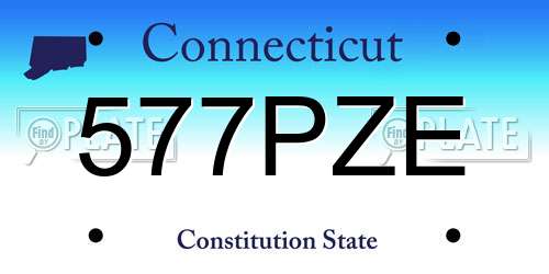 577PZE Connecticut License Plate