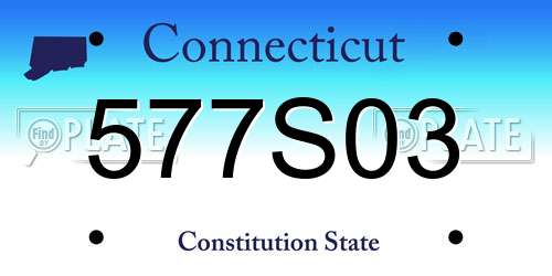 577S03 Connecticut License Plate