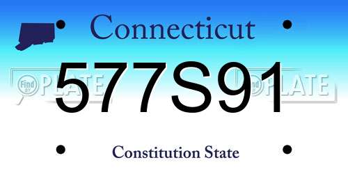 577S91 Connecticut License Plate