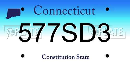 577SD3 Connecticut License Plate