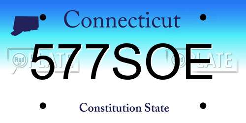 577SOE Connecticut License Plate