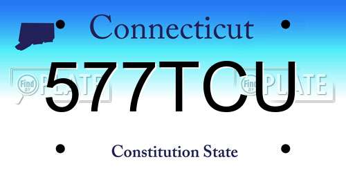 577TCU Connecticut License Plate