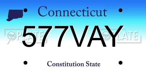 577VAY Connecticut License Plate