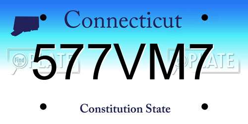 577VM7 Connecticut License Plate