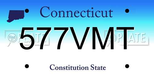 577VMT Connecticut License Plate