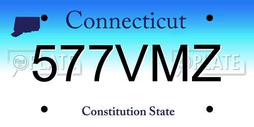 577VMZ Connecticut License Plate