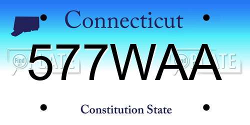 577WAA Connecticut License Plate
