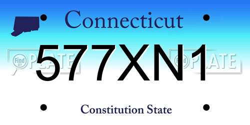 577XN1 Connecticut License Plate