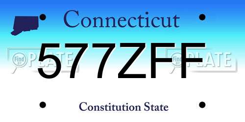 577ZFF Connecticut License Plate