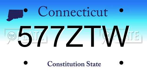 577ZTW Connecticut License Plate