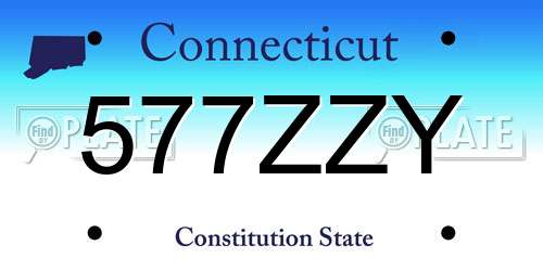 577ZZY Connecticut License Plate