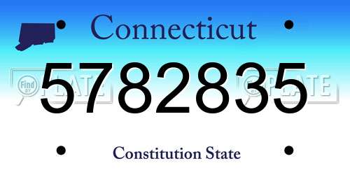 5782835 Connecticut License Plate
