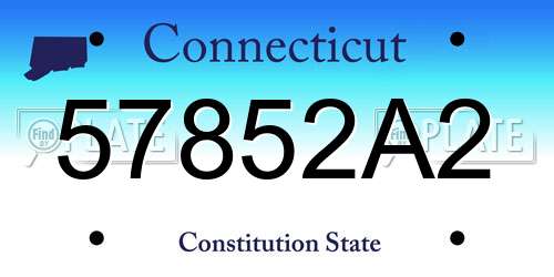 57852A2 Connecticut License Plate