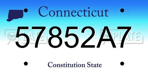 57852A7 Connecticut License Plate