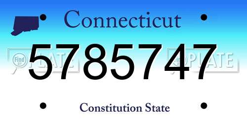 5785747 Connecticut License Plate