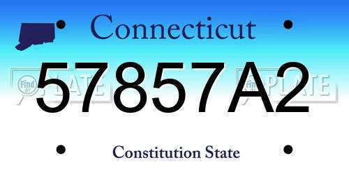 57857A2 Connecticut License Plate