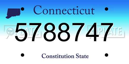 5788747 Connecticut License Plate