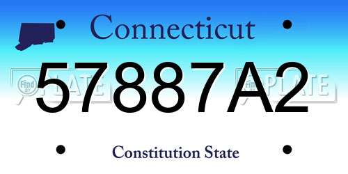 57887A2 Connecticut License Plate