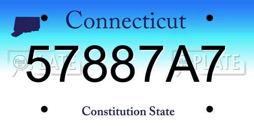 57887A7 Connecticut License Plate