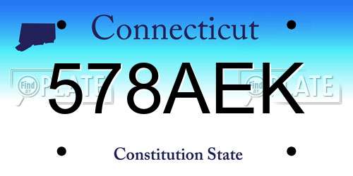 578AEK Connecticut License Plate