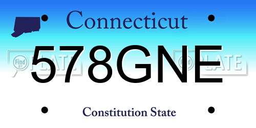 578GNE Connecticut License Plate