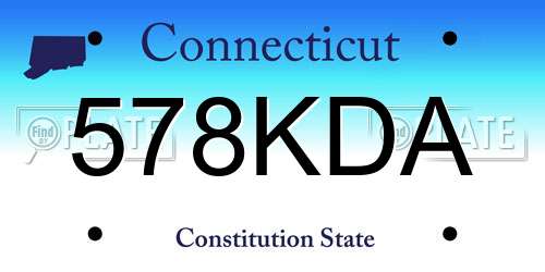 578KDA Connecticut License Plate