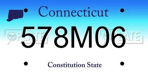 578M06 Connecticut License Plate