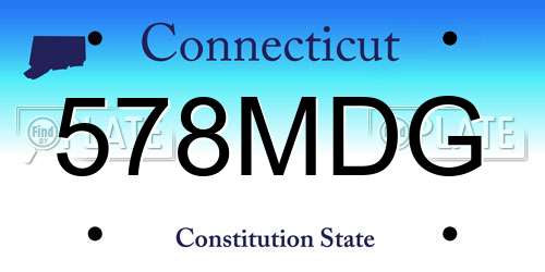 578MDG Connecticut License Plate