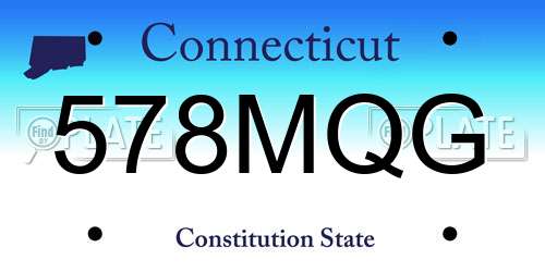 578MQG Connecticut License Plate