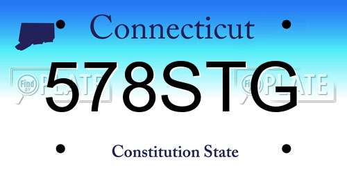 578STG Connecticut License Plate