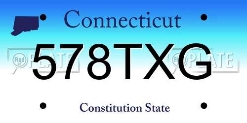 578TXG Connecticut License Plate