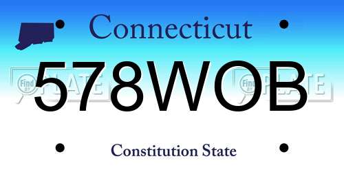 578WOB Connecticut License Plate