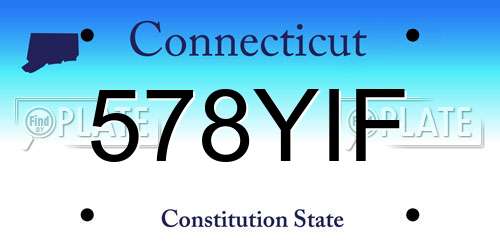 578YIF Connecticut License Plate