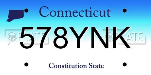 578YNK Connecticut License Plate