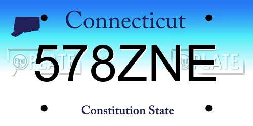 578ZNE Connecticut License Plate