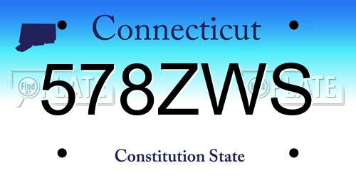 578ZWS Connecticut License Plate